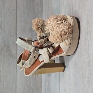 Vintage Lanvin Women Y2K Leather High Heels Ssndals Shoes Sz 39/8